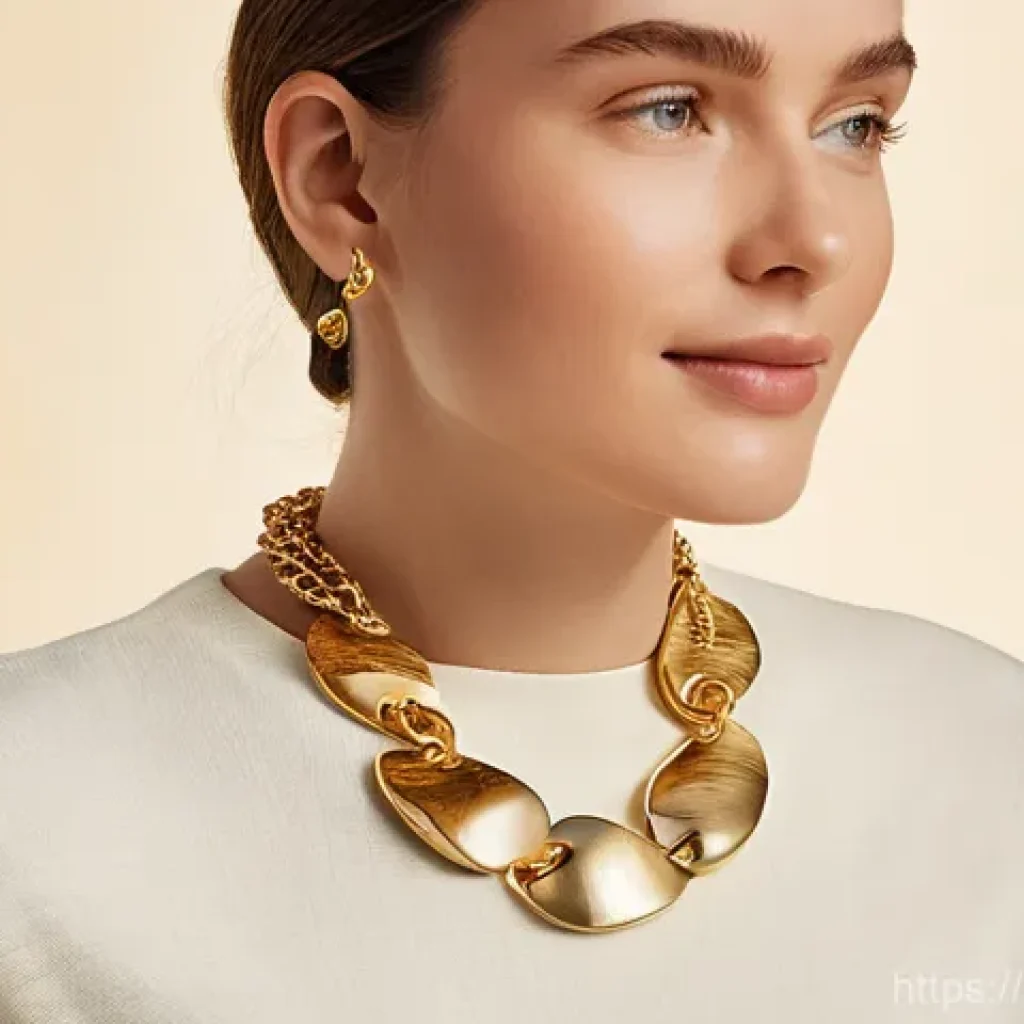 가성비 좋은 골드 도금 목걸이 - **"Dynamic Layering: Modern Gold-Plated Necklaces with Organic and Bold Elements"**
    A stylish yo...