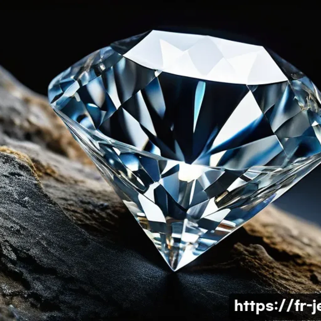 천연 다이아몬드와 랩 그로운 차이 - **Prompt:** A breathtaking, detailed close-up shot of a raw, unpolished natural diamond, still parti...