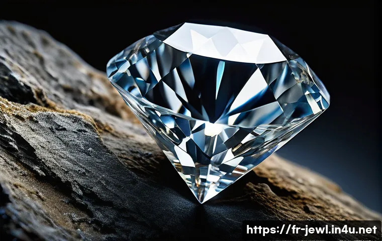 천연 다이아몬드와 랩 그로운 차이 - **Prompt:** A breathtaking, detailed close-up shot of a raw, unpolished natural diamond, still parti...